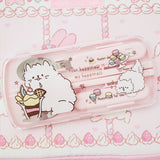 Pink kitty bento utensil kit