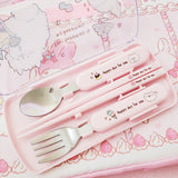 Pink kitty bento utensil kit