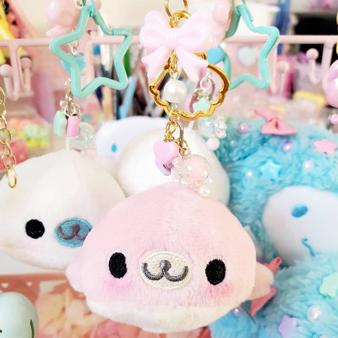 Baby Pink Goma seal plush keychain