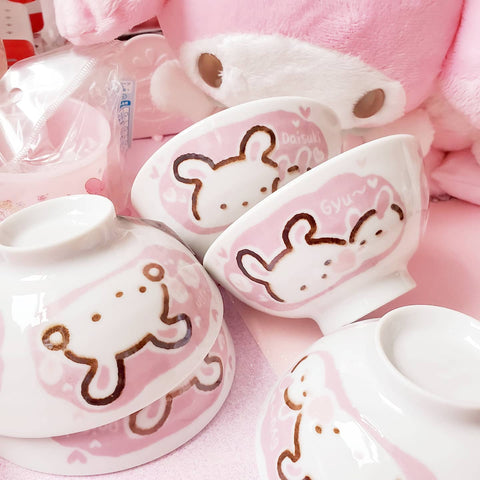 Pink Bunny Ceramic Bowl