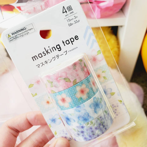 Floral Washi Tape 4 pc Set - sakura