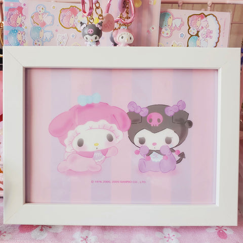 Baby Kuromi & Melody Wall Art - 8"×6" Frame