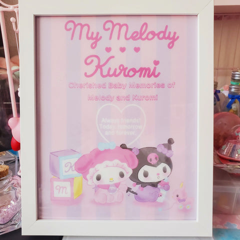 Baby Kuromi & Melody Wall Art - 11"×9" Frame