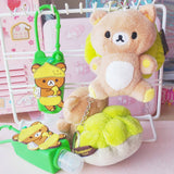 Rilakkuma Melonpan Plush Keychain + Rila Aloe Sanitizer Bundle