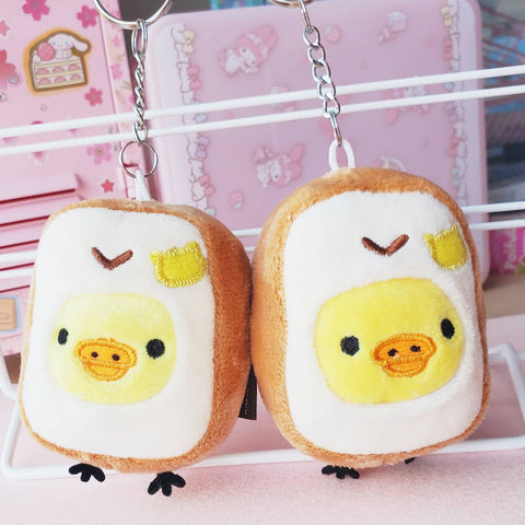 Kiiroitori Egg Toast Plush Keychain