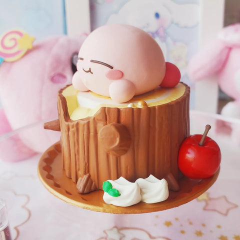 Kirby Log Cake Figurine (2.4")