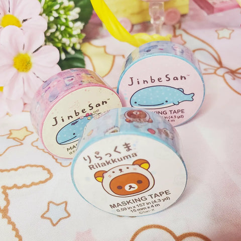 Jinbesan & Rila Otters Washi Tape Set of 3